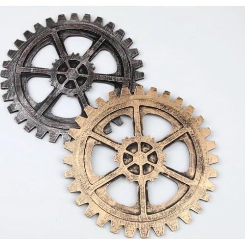 1PC Retro Industrial Wood Gear Steampunk Home Wall Decor Art Craft Plaque Ornament 2 Sizes Home Decoration Accessories JL 289