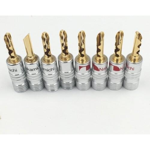 12pcs Nakamichi 24K Gold Plated Copper BFA 4mm Banana Plug Male Speaker Connector