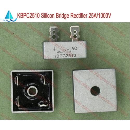 2pcs/lot KBPC2510 High Current Glass Passivated Silicon Bridge Rectifier 25A 1000V New