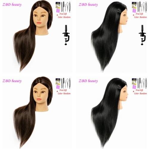 26 Inch Mixed 60% Human Hair Mannequin Heads For Hairdressing Mannequin Training Doll Head Hair trimming Or Braiding