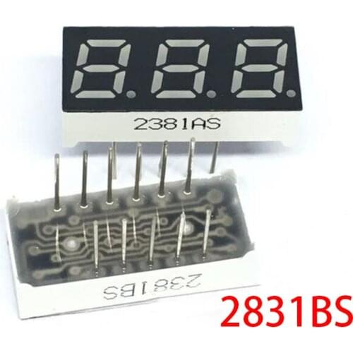 5PCS Digital tube segment 0.28 inch common Anode 3 Bit digital Tube 0.28" inch.Red LED Display LED Digital tube 2831BS