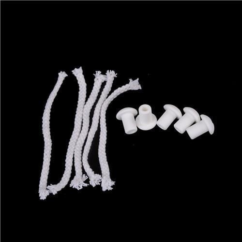 5Pcs Cotton Wick with Ceramic Holders Oil Lamp Kerosene Burner Stove for Wine Bottle Alcohol Cotton Wick