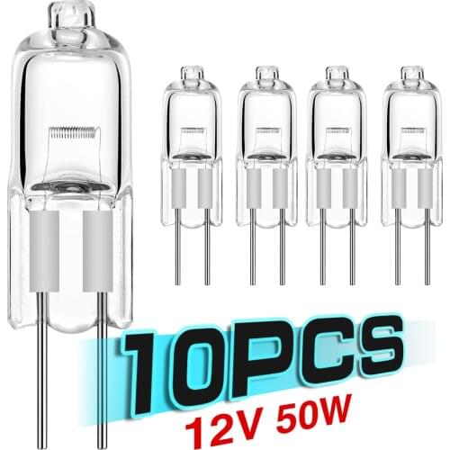 50W 10pcs 12V G4 Warm light bulbs indoor Super Bright inserted beads crystal lighting bulb Ultra low price Clear JC Type halogen