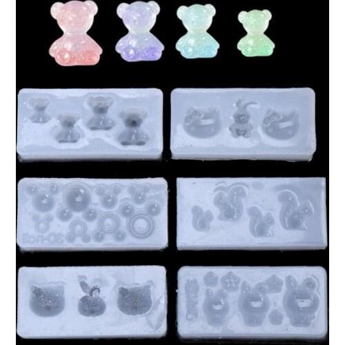 6Pcs 3D Animal Silicone Nail Art Decor Resin Cabochon Jewelry Pendant Mold Set Dried Flower Resin Decorative DIY Hand Crafts