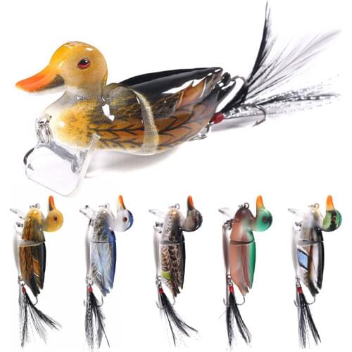 7cm 10cm Fishing Lures Duck Baits with Hooks Multi Jointed Hard Bait Bass Fishing Tackle Wobblers 3D Eyes Swimbaits
