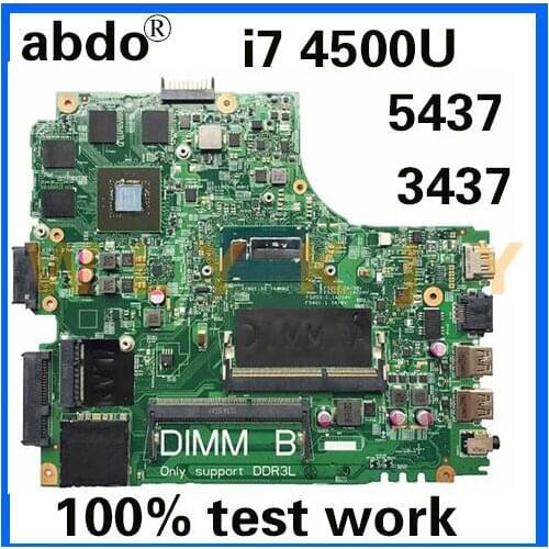 Abdo 12307-2 PWB VKJ89 REV: A00 for DELL 5437 3437 notebook motherboard CPU i7 4500U GT750M 2G DDR3 100% test work