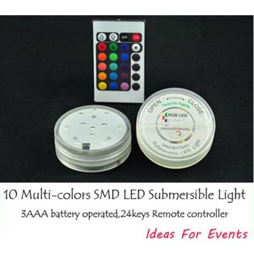 Free shipping 24pcs/lot 3AAA Battery Operated Remote control submersible led vase light bases