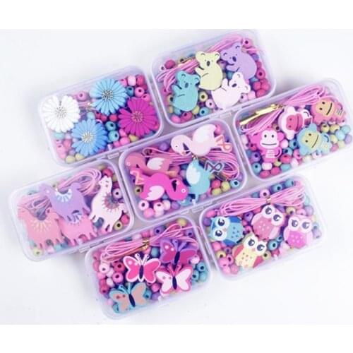 Children Creative Necklace Bracelet Girl Jewelry Making Toys Educational Toy Children Gift DIY Handmade Beaded Toy Accessory Set