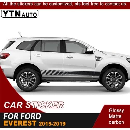 For Ford Everest 2015 2016 2017 2018 2019 Car Decals Side Body Racing Stripe Graphic Vinyl Car Customs Stickers Accessories