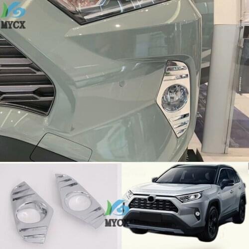 For Toyota RAV4 RAV 4 2019 2020 Carbon Fiber Front Fog Lamp Cover Trim Fog Light Foglight Protection Bezel Car Styling Sticker