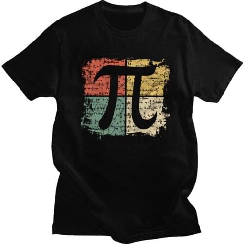 Retro Square Pi Symbol Gift T Shirt Men Cotton Tshirt Leisure Tee Short Sleeves Math Equations Teacher Geek T-shirts Loose Fit
