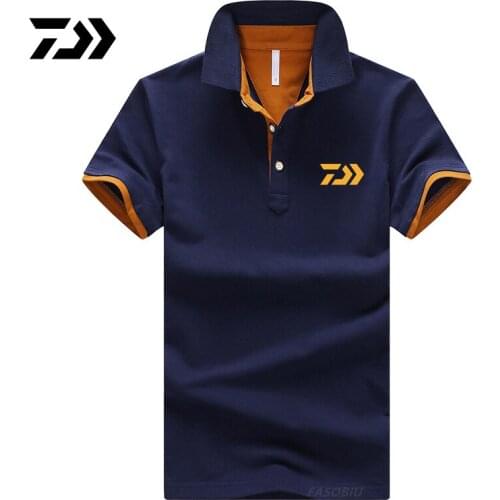 Daiwa Fishing Clothing Tshirt Men Breathable Quick Dry Fishing Clothes Outdoor Sport Men Short Sleeve Polo Tee Fishing T Shirt