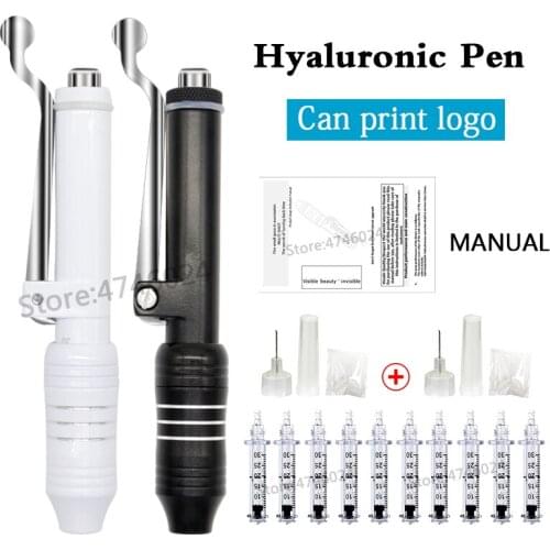 0.3ML Hyaluronic Pen Massage Atomizer High Pressure Noninvasive Mesotherapy Gun needle Anti-wrinkle Lips Filling Free Print Logo