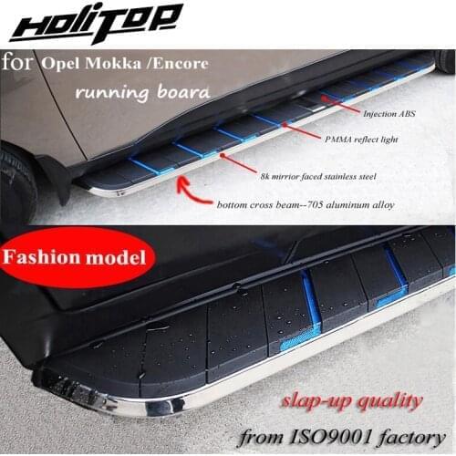 Hot side step bar running board for OPEL Mokka X,fashion design,load 300kg,stainless steel+aluminum alloy+ABS,quality supplier