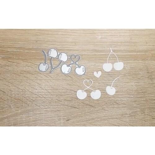 And Stalk Cherries Dies Scrapbook Diary Decoration New Arrival Template DIY Greeting Card Handmade Stencil Embossing