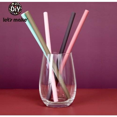 LetS Make 10PC Food Grade Straight Tube Silicone Straw Juice Milk Tea Straws Environmentally Friendly Straws Easy Toclean Drink