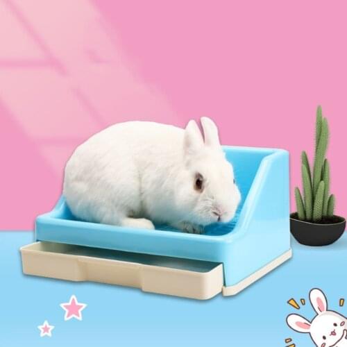 Pet Tray Rabbit Cage Corner Litter Box Anti-spill Edge Plastic Square Cage Box Bunny Chinchilla Ferret Litter Pan
