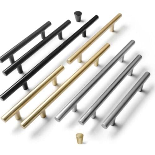 Brushed Black Gold Straight Cupboard Handles Knobs Stainless Steel Brushed Black Gold Kitchen Door Handles Cabinet Pull