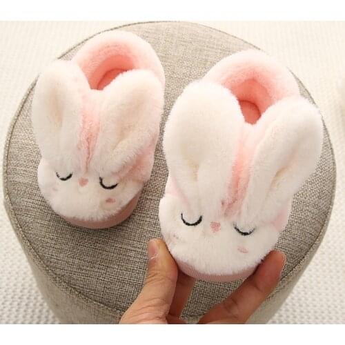 2020 Brand New Toddler Newborn Baby Shoes Boy Girl rabbit Slippers Prewalker Trainers Fur Winter Animal Ears First Walker