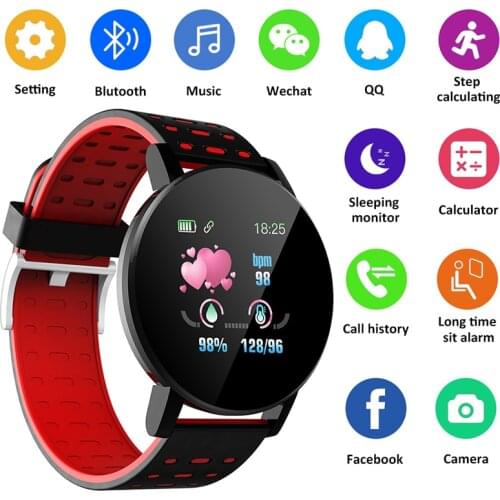 2021 NEW 119S Smart Watch Men Women Blood Pressure Waterproof Sport Smartwatch Wristband Fitness Tracker For Android IOS