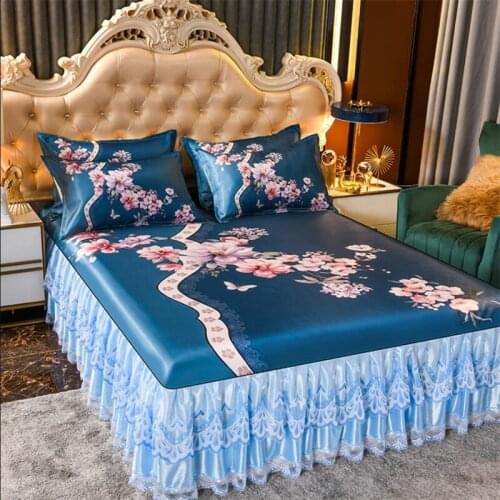 New Lace edge skirted bed cover cool summer bedspreads air conditioning soft bed mat summer bed sheet non-slip free shipping