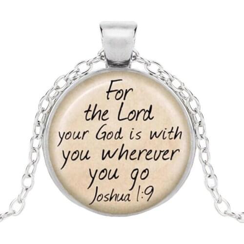 New Bible Verses Necklace Glass Cabochon Scripture Quote Pendant Necklace For Christian Jewelry Party Faith Gift