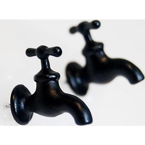 Newly Cute Three-dimensional Fashion Faucet Wrench Alloy Piercing Earrings Charming Jewelry