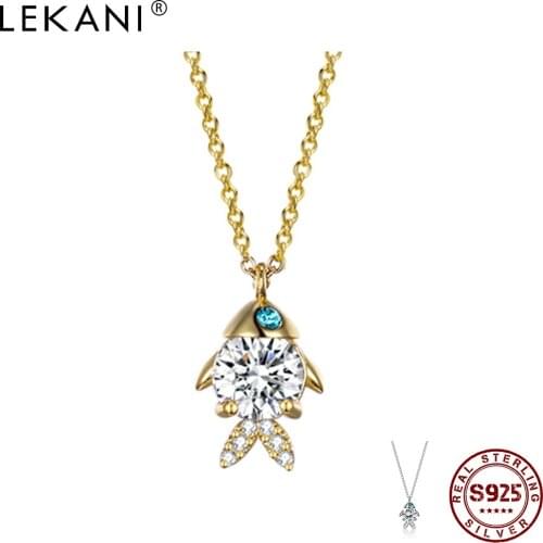 SILVERHOO Necklaces For Women 925 Sterling Silver Crystal Fish Pendant Popular Jewelry Send Girlfriend Gift Hot Sale 2021