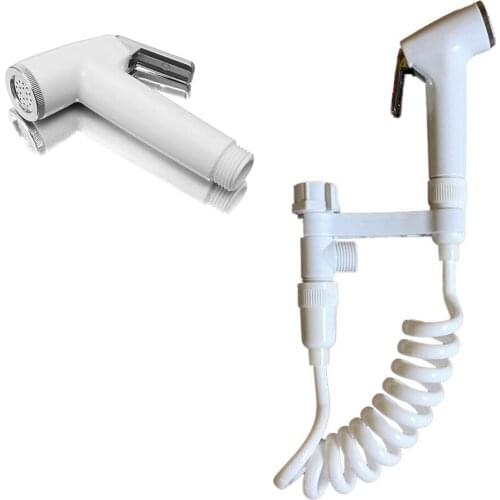 1Set Plastic Portable Toilet Bidet Tap Handheld Shower Sprayer Gun Female Hygeian Flushing Device Home Bathroom Accessories