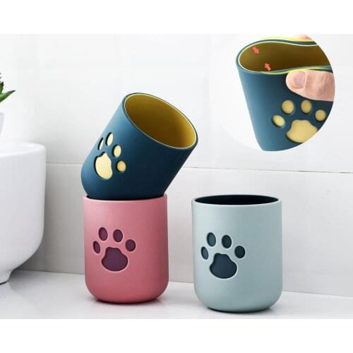 1PC Carton Style Kids Durable Brushing Cups Fashion Couples Mouth Cup Toothbrush Holder Bathroom Accessories