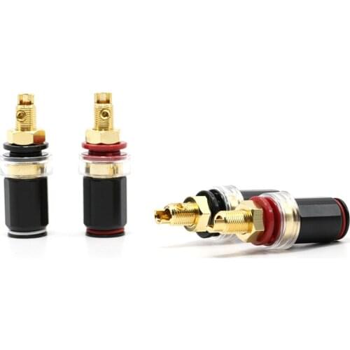 4pcs HI-END Rhodium Plated Speaker plug Socket for audio Amplifier Speaker Terminal Binding Post