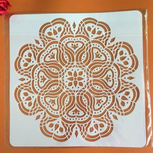 30x30cm Large Geometry Round Mandala Stencils DIY Wall Painting Scrapbook Coloring Embossing Album Decorative Stencil