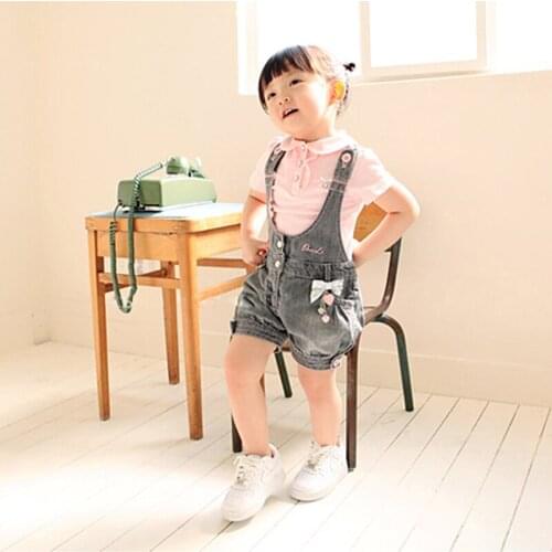 Girls Shorts and Top Set Summer Baby Girl Kids Denim Overalls Clothing Short Set Kids Clothes for Girls 5 Years Two Pieces Suits