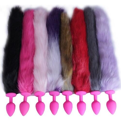 Orissi Silicone Fox Tail Anal Sex Toy Butt Plug Anus Pleasure Prostate Massage Male Masturbation Sex Game Adult Toy for Men