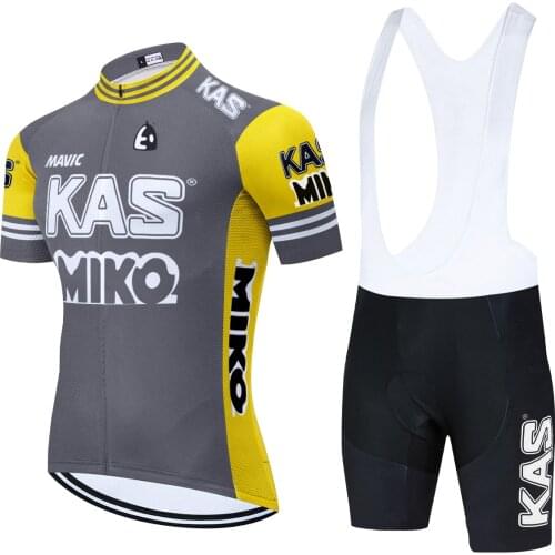 Gray Team 2021 KAS MIKO Cycling Jersey Sportswear 20D Bike Shorts Suit MTB Ropa Ciclismo BICYCLING Maillot Culotte Clothing