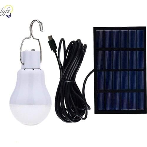 LED Solar Bulb with Hook Light Outdoor Waterproof Camping Solar Lamp Energy Saving Bulb Garden Courtyard Path Lighting