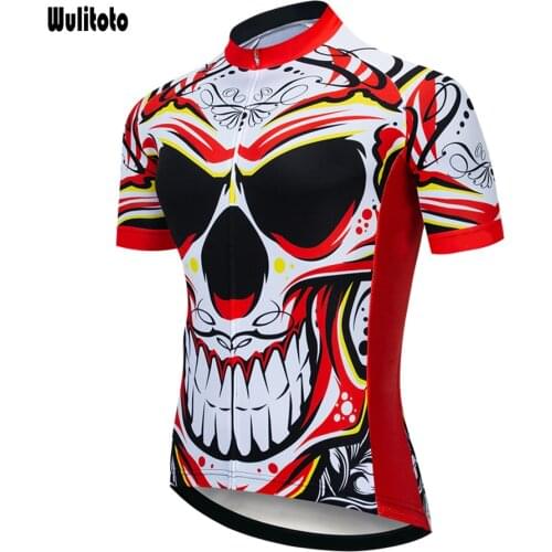 WULITOTO Skeleton short-sleeve MTB breathable clothing sweatshirt Bicycle Top Shirt clothes Cycling Jersey For Men