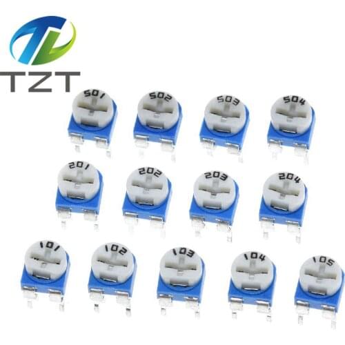 TZT Trimming Potentiometer RM065 top adjustment 100R-1M RM065 WH06-2 Variable Resistors Assorted Kit 13Type*5pcs=65PCS KIT