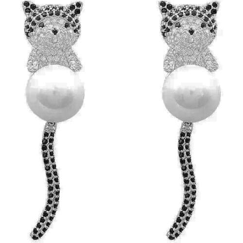 S925 Ear Needle High Quality Korean Style Female Earrings Jewelry 2021 New Fashion Cute Cat Earrings For Girls Young Ladies