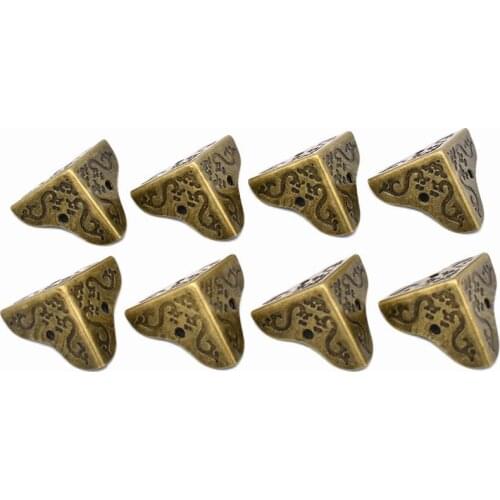 1"2/5"(35mm)Antique Bronze Corner Protector Decorative Corner Metal Corners For Wooden Suitcase Box-8pcs