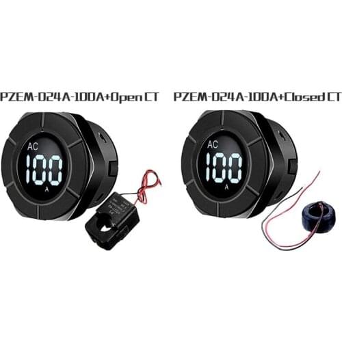 1PC/5PCS Single Phase Ammeter Round LCD Digital AC 30-500V 100A Electric Amp Panel Meter Current Meter With Coil CT