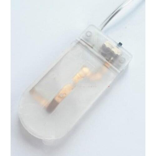 1Pcs DIY Transparent Button Coin Cell CR2032 LIR203 2X6V Cover Case Clip Holder With Lead Wired ON/OFF Switch New