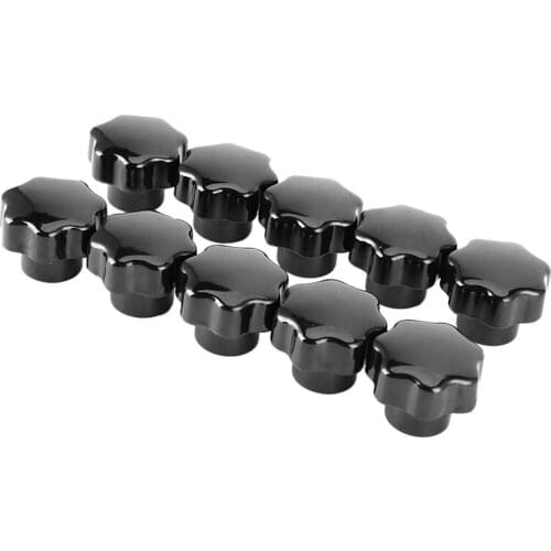 Hot 10Pcs Nuts Knob Grip Handle Machine Tool 7 Star Knobs 8mm Female Thread Copper Core M8X32