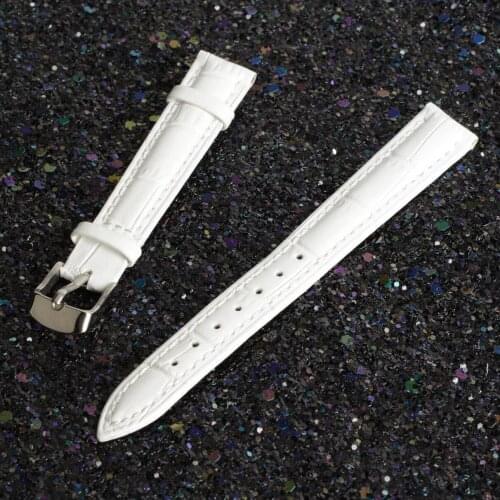 16mm Replacement Watch Band White Genuine Leather Wrist Watch Strap Watchband cinturino Correa de reloj pulseira de relogio