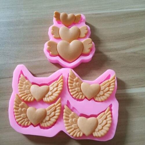 2Pcs Heart Wing Silicone Resin Mold Resin Casting Mould Polymer Clay Art Craft