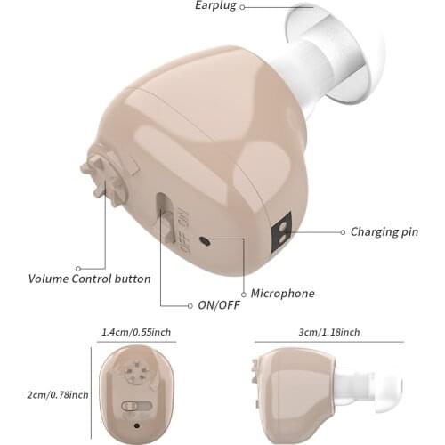 Hearing Aid Rechargeable Hearing Device ITE Ear Hearing Aids for The Elderly Audifonos Sound Amplifier for Deafness