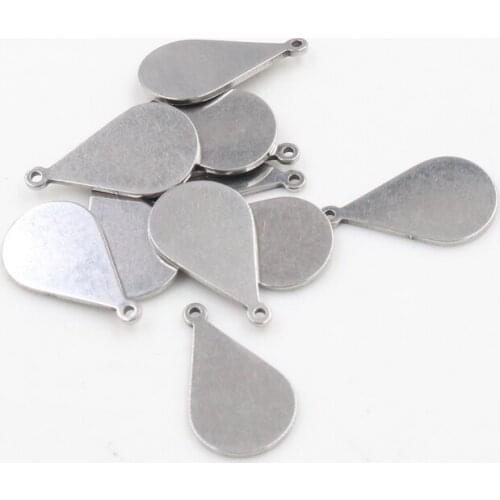 30pc/lot 18x10mm No Fade Charms 316 Stainless Steel Drop Charms for necklace pendant charms diy jewelry making-R8-52