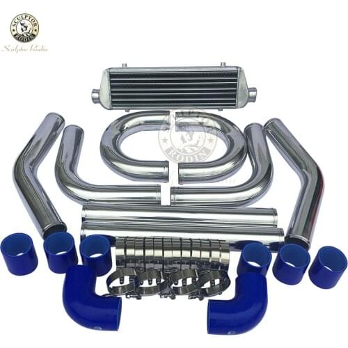 Universale Turbo Intercooler 450*140*65mm 2.0" di Ingresso Uscita Alluminio e Pinna 2.0 "turbina tubo in alluminio piping kit
