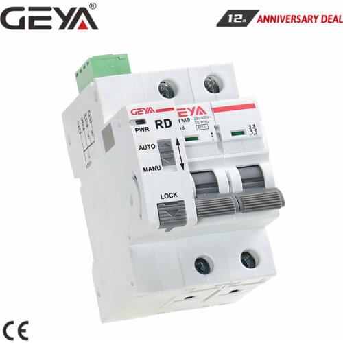GEYA Din Rail GYM9 2P MCB with Autoreclose Device Automatic Reset Circuit Breaker Smart Home MCB Auto Recloser
