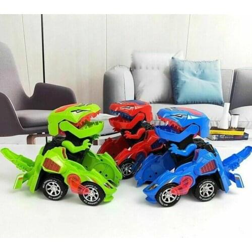 Electric Dinosour Deformation Car Toy With Lights And Shape-shifting Dinosaur Chariot For Kids Toy Electric Gift Music Auto K8W4